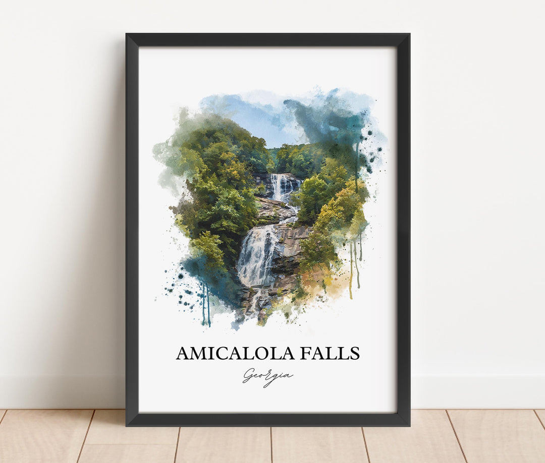 Amicalola Falls Wall Art, Dawsonville Print, Georgia Watercolor Art, Amicalola Falls Gift, Travel Print, Travel Poster, Housewarming Gift