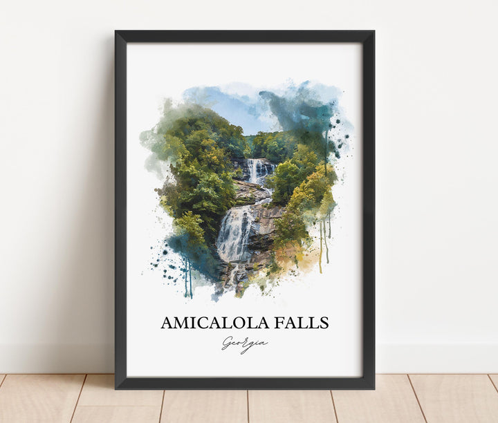 Amicalola Falls Wall Art, Dawsonville Print, Georgia Watercolor Art, Amicalola Falls Gift, Travel Print, Travel Poster, Housewarming Gift