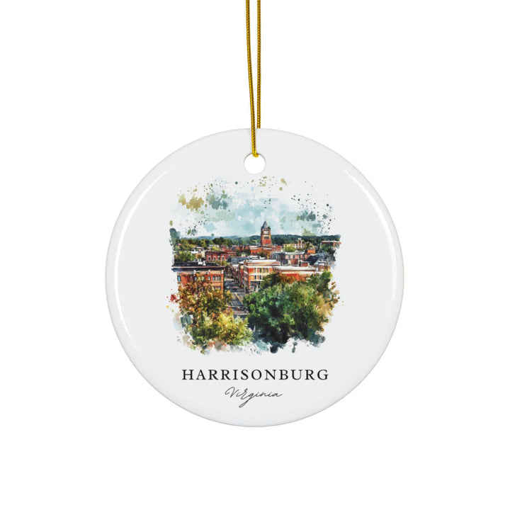 Harrisonburg VA Ornament: Unique Harrisonburg Souvenir, Harrisonburg Xmas Decor, and Authentic Harrisonburg Virginia Gift