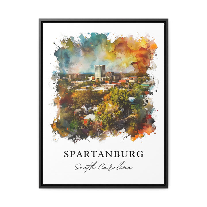Spartanburg SC Wall Art, Spartanburg SC Print, Spartanburg Watercolor, Spartanburg Gift, Travel Poster, Housewarming Gift