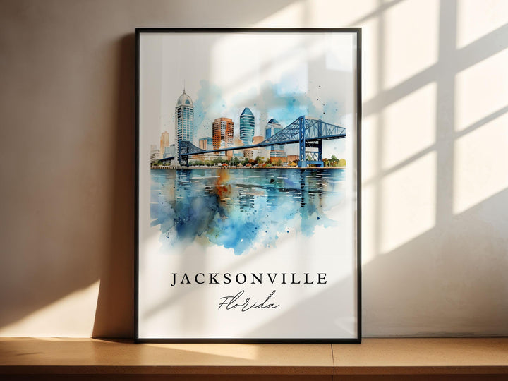 Jacksonville FL Art, Jacksonville Print, Jacksonville Watercolor Art, Jacksonville FL Gift,