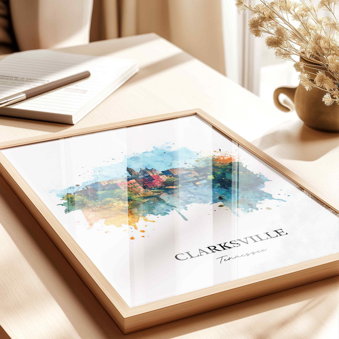 Clarksville, Tennessee – Watercolor Art Print