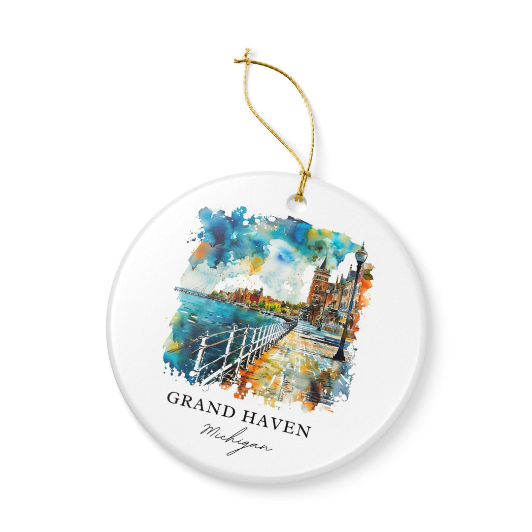 Grand Haven MI Ornament: Unique Grand Haven Souvenir, Grand Haven MI Xmas Decor, and Authentic Michigan Gift