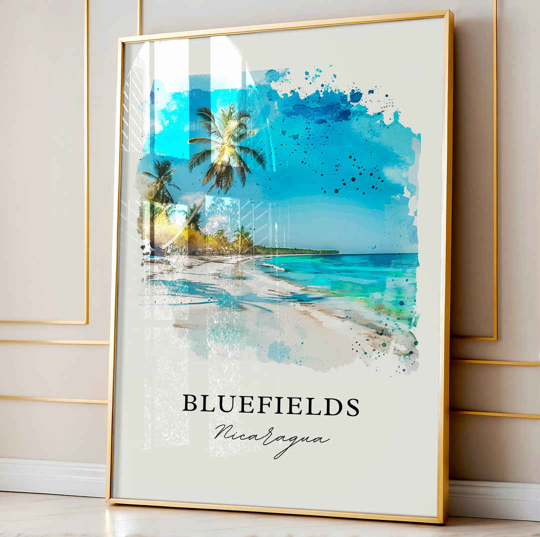 Bluefields Nicaragua Wall Art - Central America Print