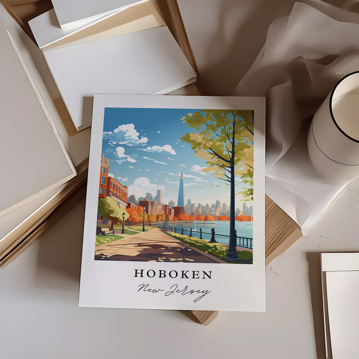 Hoboken NJ Modern wall art - New Jersey, Hoboken poster, Hoboken NJ Wedding gift, Birthday present, Custom Text, Personalised Gift