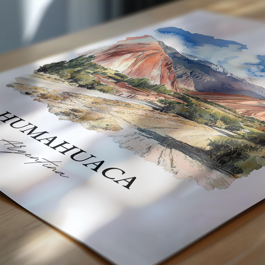 Humahuaca Wall Art, Jujuy Province Print, Argentina Watercolor Art, Humahuaca Gift, Travel Print, Travel Poster, Housewarming Gift