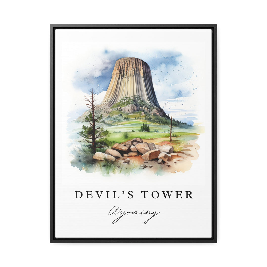 Devils Tower WY wall art - Wyoming, Devil's Tower poster print, Devils Tower Wedding gift, Birthday present, Custom Text, Perfect Gift