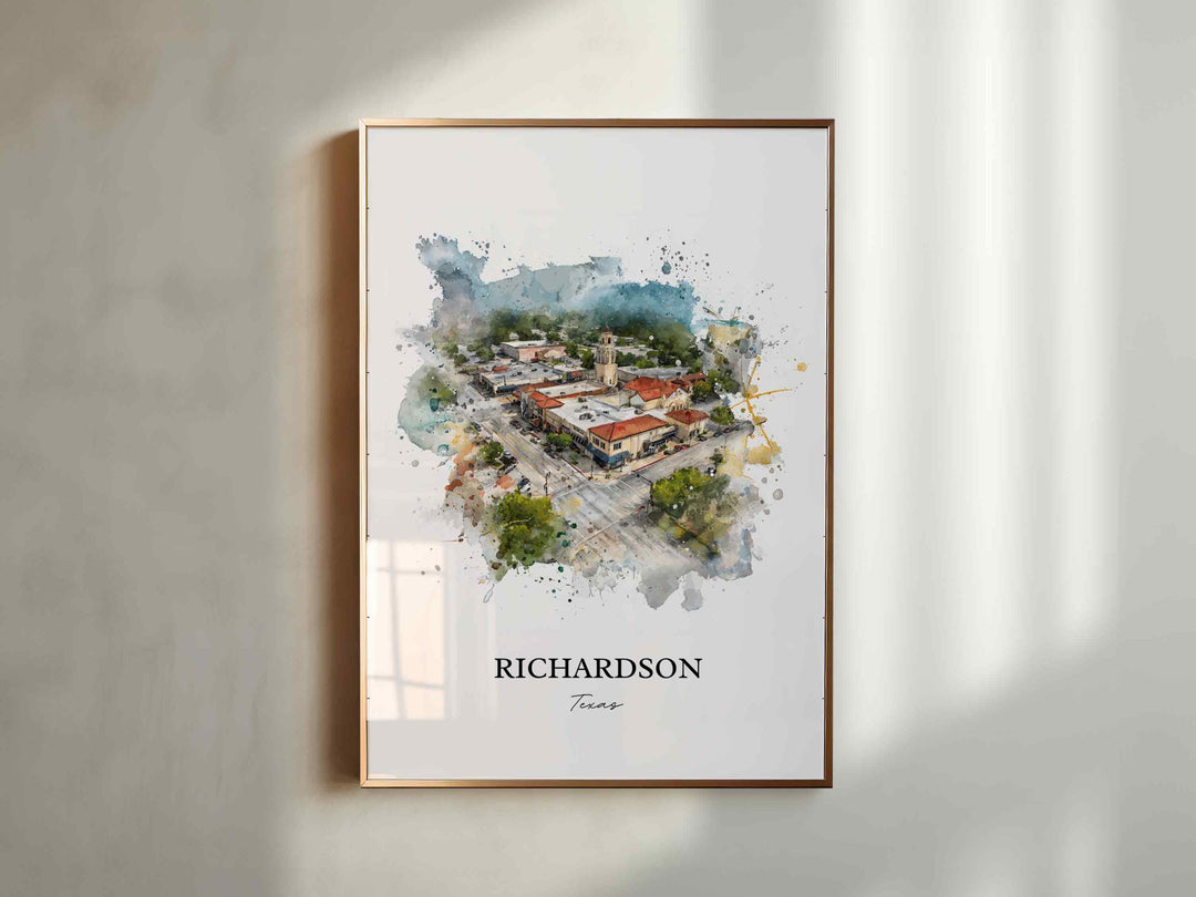Richardson, Texas – Watercolor Art Print