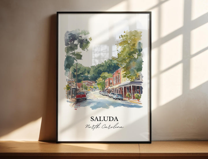 Saluda NC Wall Art, Polk County NC Print, North Carolina Watercolor Art, Saluda NC Gift, Travel Print, Travel Poster, Housewarming Gift