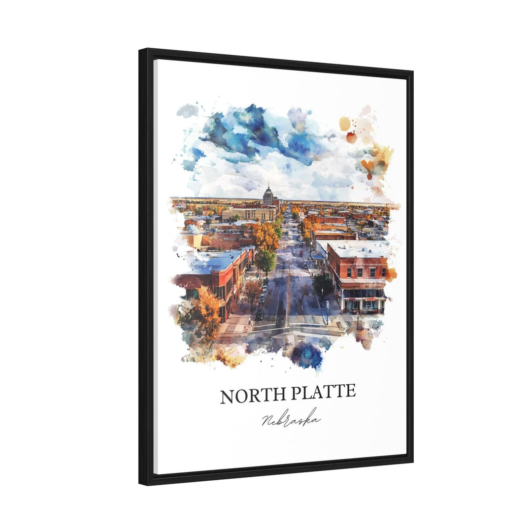 North Platte, Nebraska, USA – Watercolor Art Print