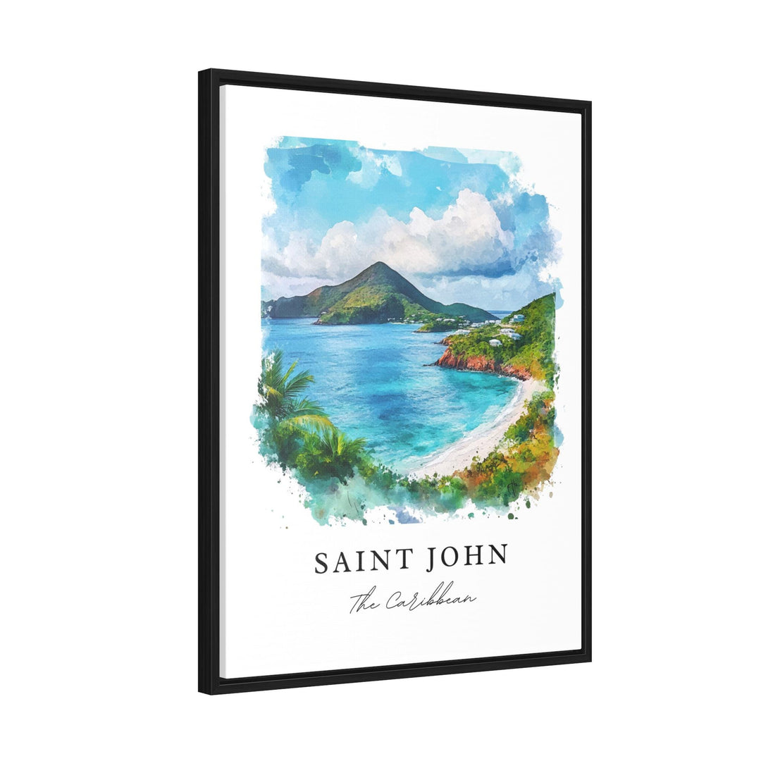 Saint John Wall Art, St John Print, St John Caribbean Watercolor Art, St John Gift,