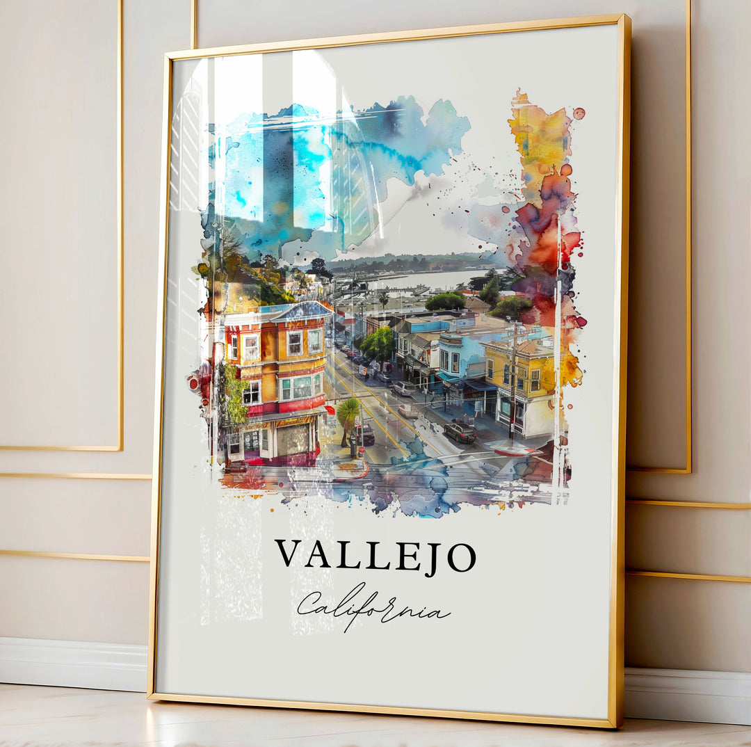 Vallejo California Wall Art, Vallejo Print, Vallejo Watercolor Art, Vallejo Gift,