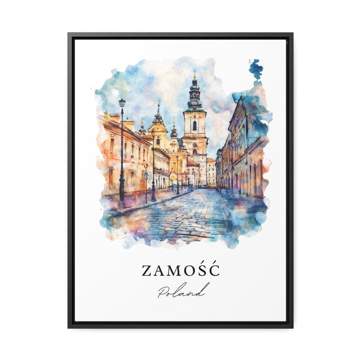 Zamosc Wall Art, Zamosc Poland Print, Poland Watercolor Art, Lublin Voivodeship Gift,