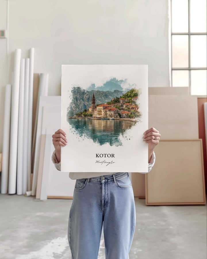 Kotor, Montenegro – Watercolor Art Print