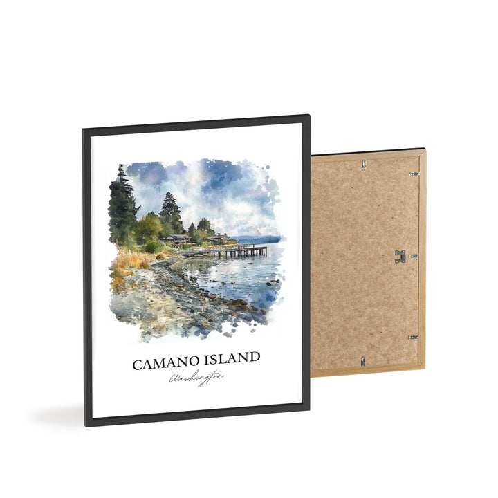 Camano Island Wall Art, Camano WA Print, Washington Watercolor Art, Camano Island Gift, Travel Print, Travel Poster, Housewarming Gift