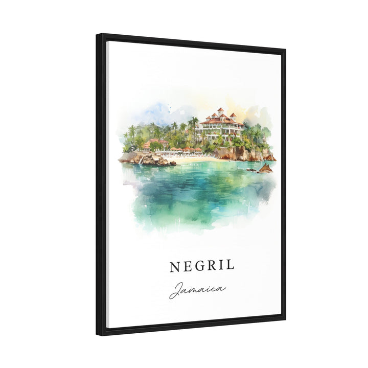 Negril Jamaica wall art - Jamaica, Negril print, Negril Jamaica Seven Mile Beach Jamaica gift, Birthday present, Custom Text, Jamaica Art