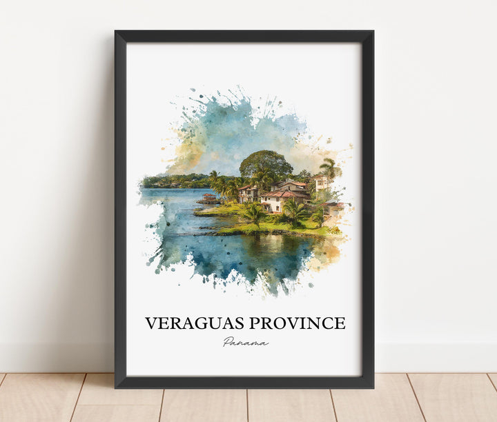 Veraguas Province Wall Art, Panama Print, Panama Watercolor Art, Panama Gift, Veraguas Panama Travel Print, Travel Poster, Housewarming Gift