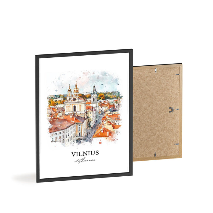 Vilnius Wall Art, Lithuania Print, Lithuania Watercolor Art, Vilnius Gift, Travel Print, Travel Poster, Housewarming Gift