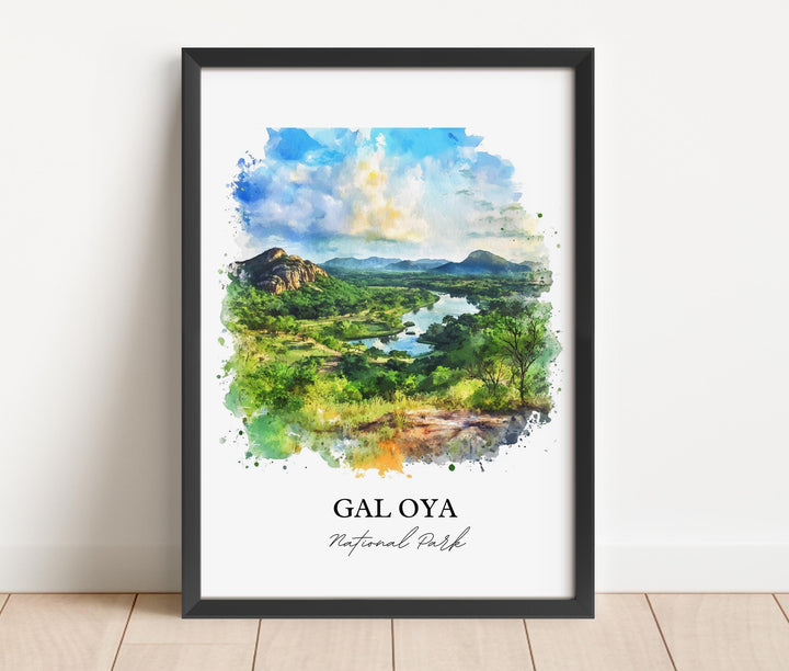 Gal Oya National Park Wall Art, Sri Lanka Print, Sri Lanka Watercolor, Gal Oya Park Gift, Travel Print, Travel Poster, Housewarming Gift