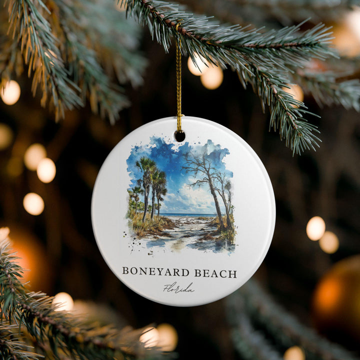 Boneyard Beach Ornament: Unique Boneyard Beach Souvenir, Florida Xmas Decor, and Authentic Boneyard Beach FL Gift