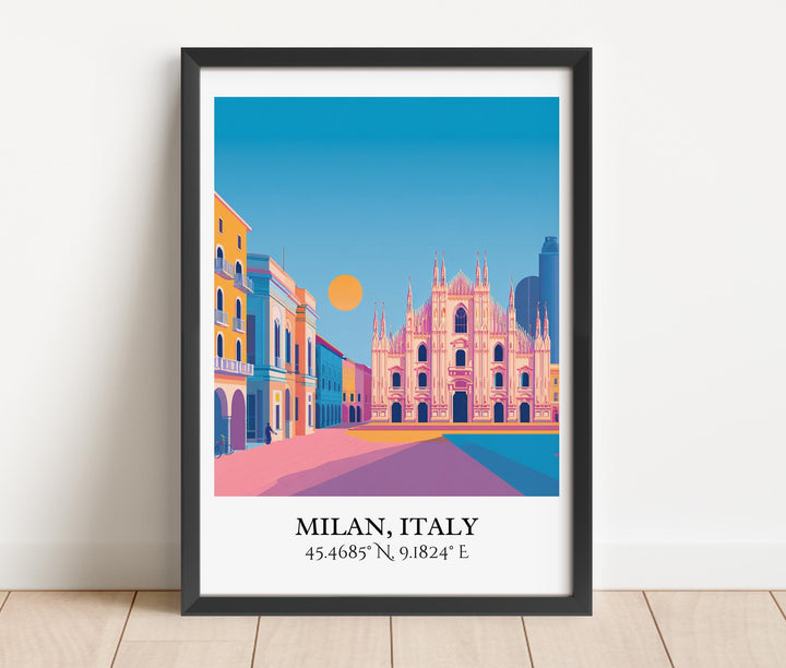 Milan Italy Art, Milan Retro Travel Art, Milan Italy Home Decor, Milan Italy Gift, Italy Travel Art, Travel Prints, Housewarming Gift