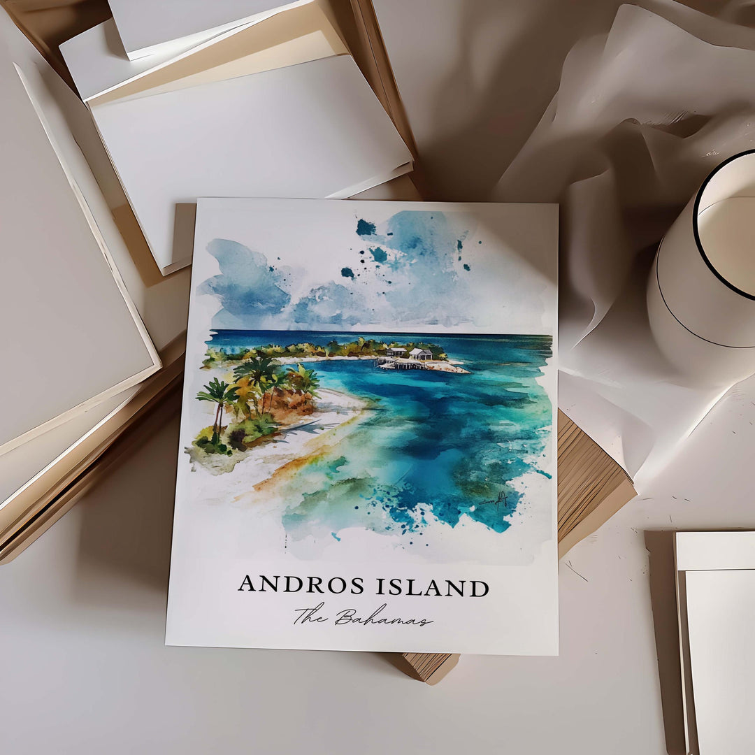 Andros Island Wall Art - Bahamas Print