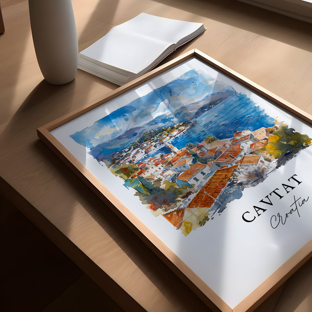 Cavtat Croatia Wall Art, Cavtat Print, Cavtat Watercolor, Dubrovnik Croatia Gift,