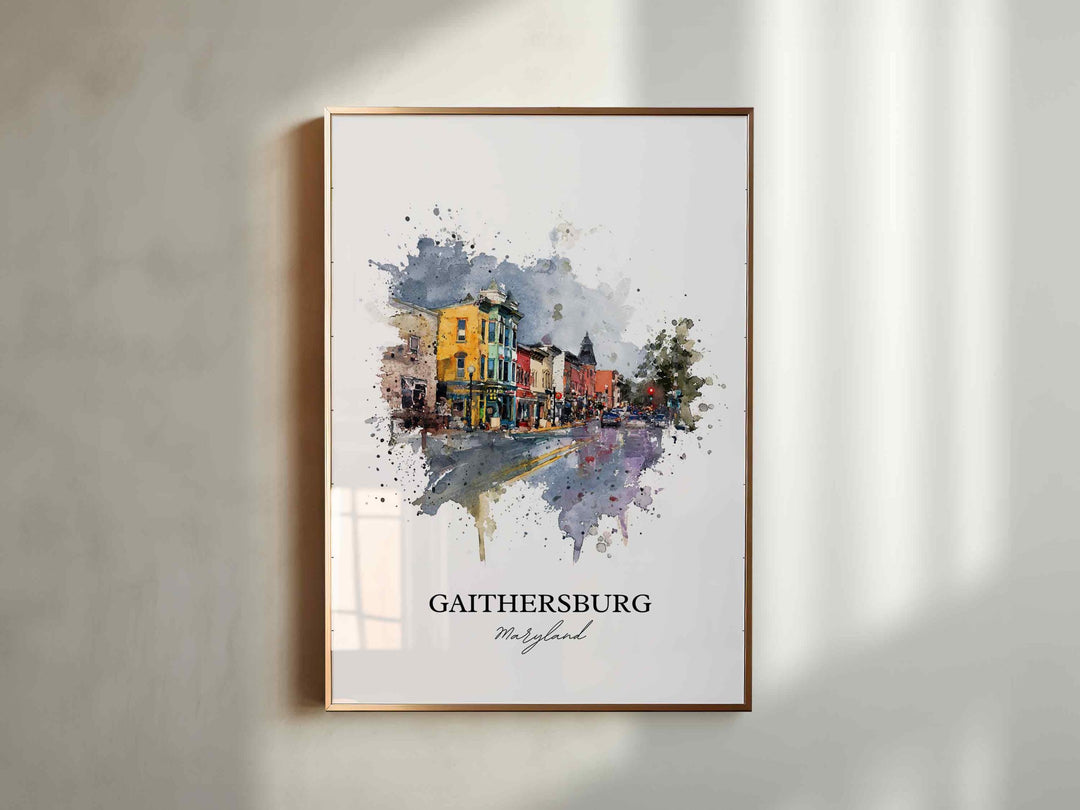 Gaithersburg, Maryland, USA – Watercolor Art Print