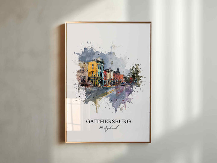 Gaithersburg, Maryland, USA – Watercolor Art Print