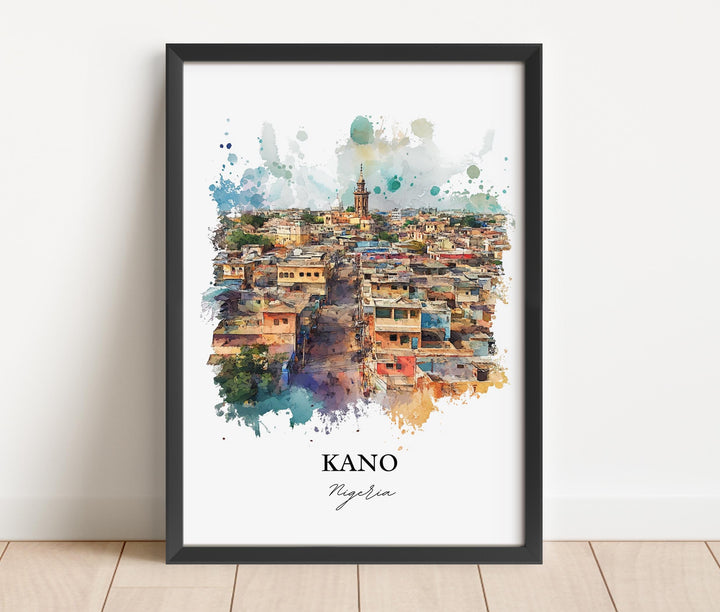 Kano Nigeria Wall Art, Kano Print, Nigeria Watercolor Art, Kano Nigeria Gift, Travel Print, Travel Poster, Housewarming Gift