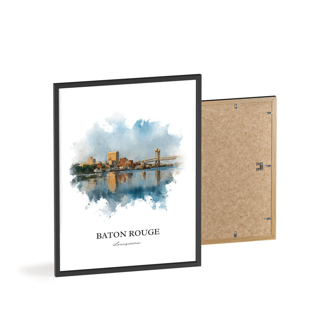 Baton Rouge, Louisiana – Watercolor Art Print