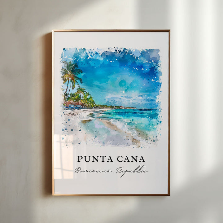 Punta Cana Wall Art, Punta Cana Print, Punta Cana DR Watercolor, Punta Cana Gift,