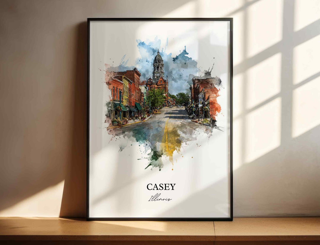 Casey, Illinois – Watercolor Art Print