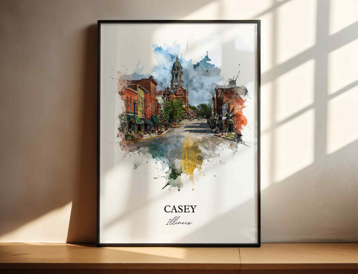 Casey, Illinois – Watercolor Art Print