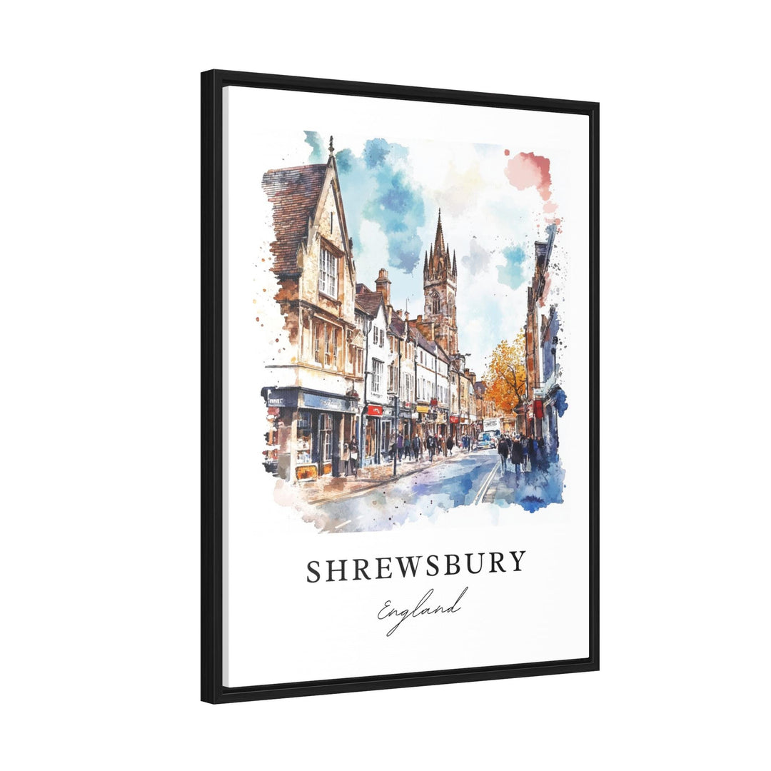 Shrewsbury England Wall Art, Shrewsbury Print, Shropshire Watercolor Art, Shrewsbury UK Gift,