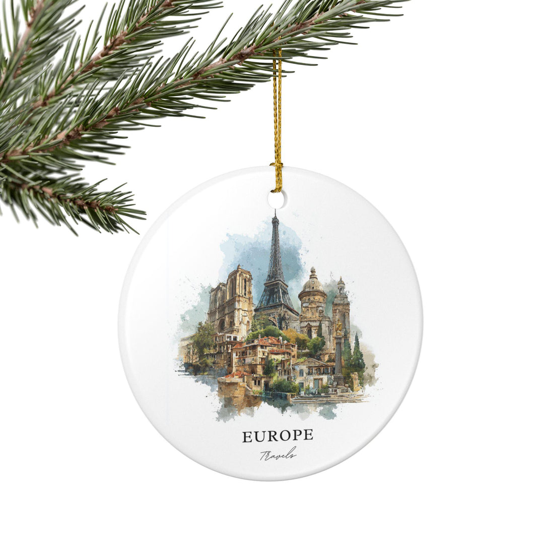 Europe Ornament: Unique Europe Souvenir, Europe Xmas Decor, and Authentic Europe Travels Gift