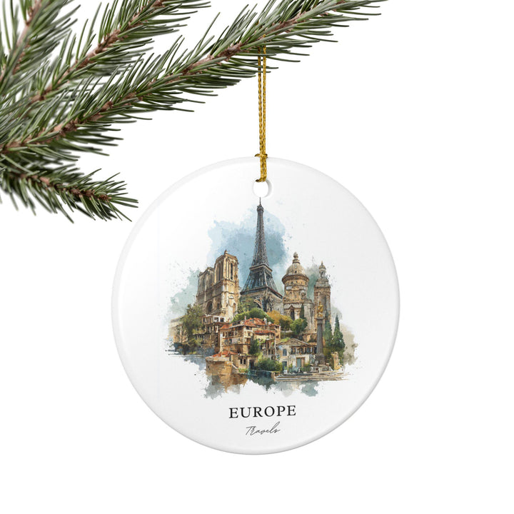Europe Ornament: Unique Europe Souvenir, Europe Xmas Decor, and Authentic Europe Travels Gift