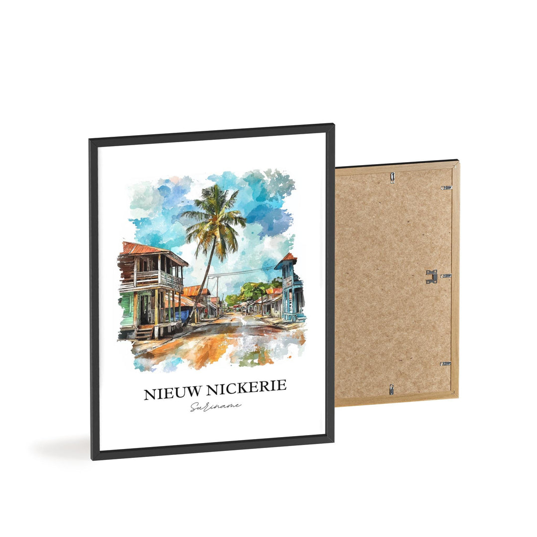 Nieuw Nickerie Wall Art, Suriname Print, Suriname Watercolor Art, Nieuw Nickerie Gift, Travel Print, Travel Poster, Housewarming Gift