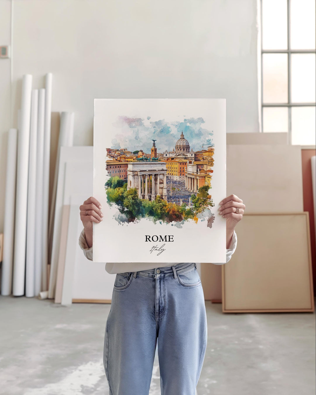 Rome Wall Art, Rome Italia Print, Italy Watercolor Art, Rome Italy Gift, Travel Print, Travel Poster, Housewarming Gift