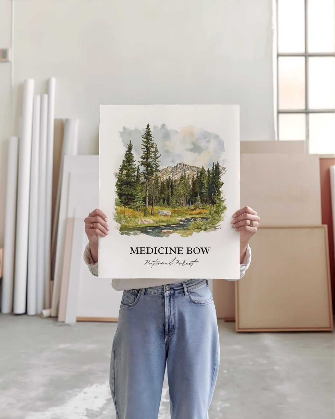 Medicine Bow Wall Art, Carbon County Print, Wyoming Watercolor Art, Medicine Bow Forest Gift, Travel Print, Travel Poster, Housewarming Gift