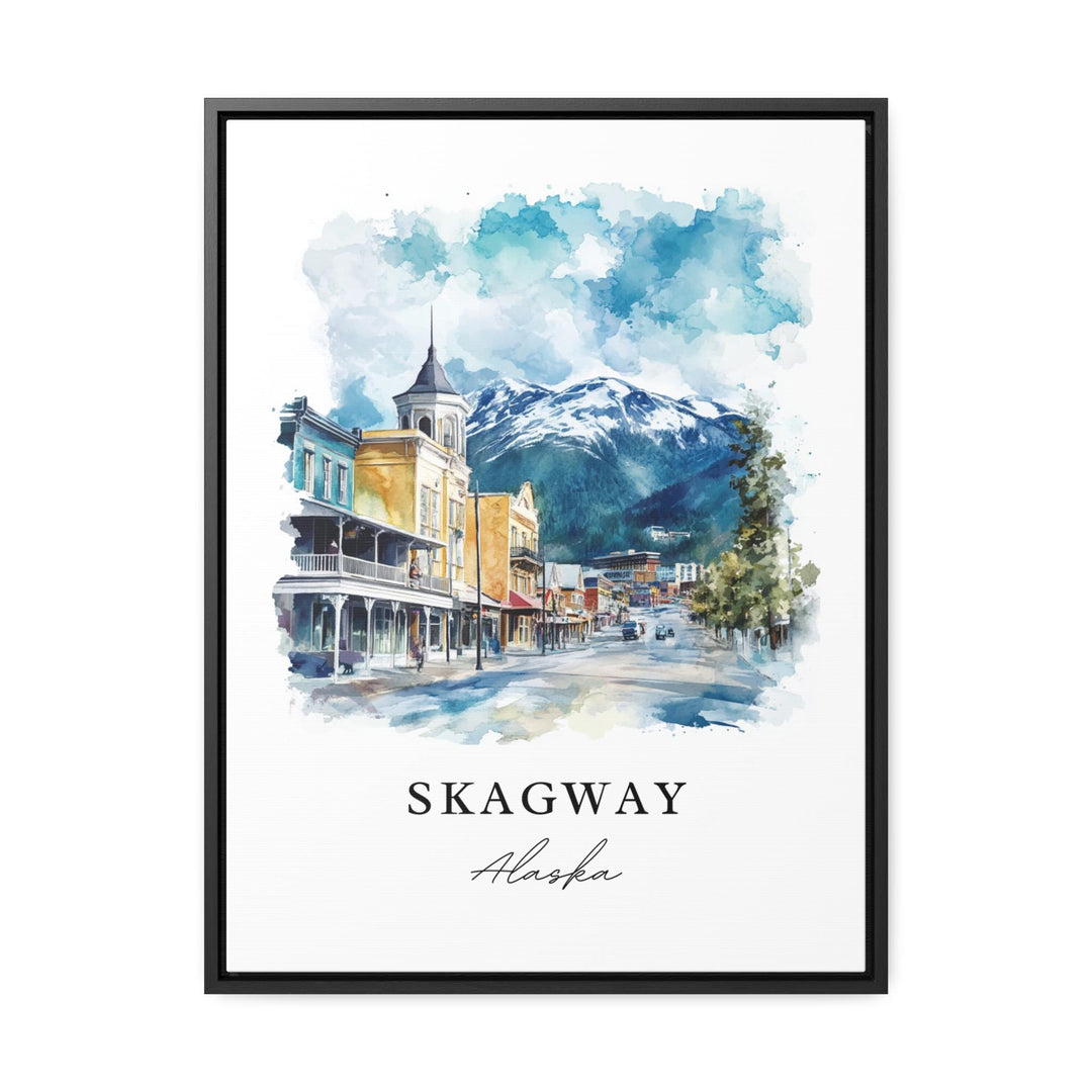 Skagway Alaska Wall Art, Skagway Print, Skagway Town Watercolor Art, Inside Passage AK Gift,