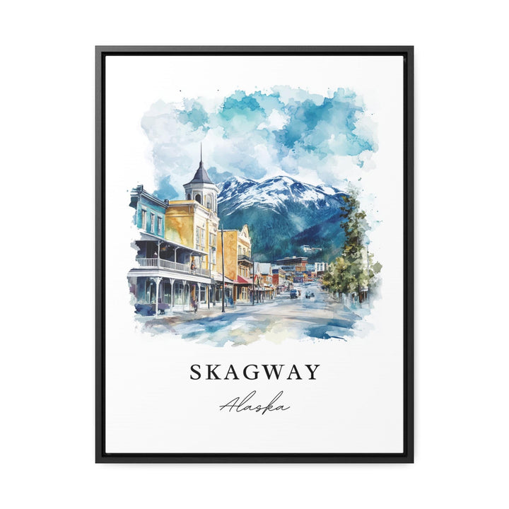 Skagway Alaska Wall Art, Skagway Print, Skagway Town Watercolor Art, Inside Passage AK Gift,