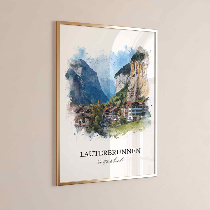 Lauterbrunnen, Switzerland – Watercolor Art Print