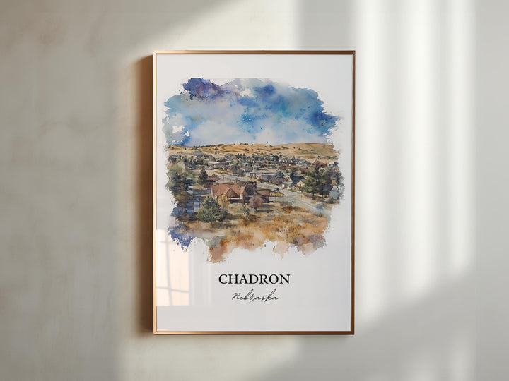 Chadron Nebraska Wall Art, Dawes County NE Print, Nebraska Watercolor Art, Chadron Gift, Travel Print, Travel Poster, Housewarming Gift