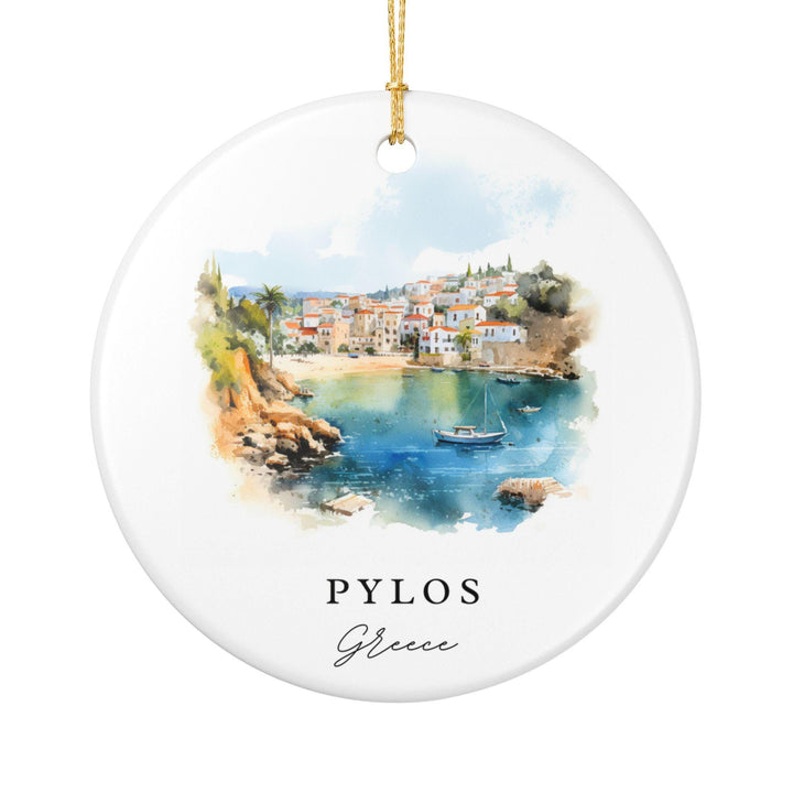 Pylos Greece Ornament: Unique Pylos Souvenir, Pylos Greece Xmas Decor, and Authentic Greece Gift