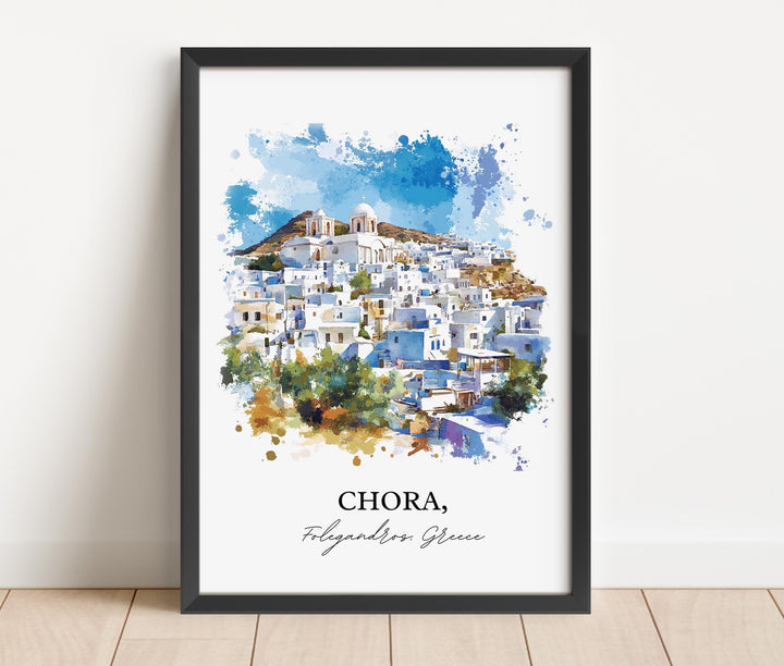 Chora, Greece – Watercolor Art Print
