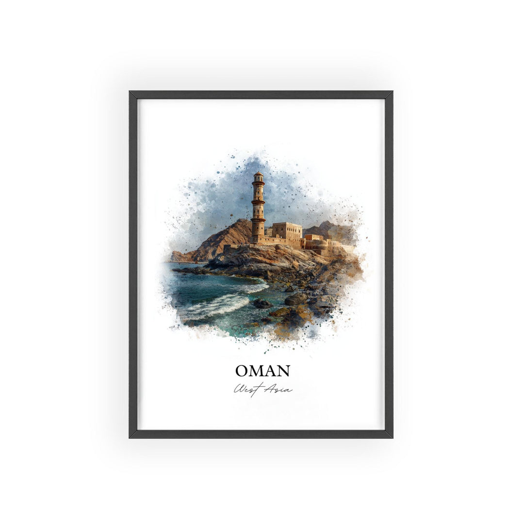 Oman Wall Art, Oman Print, Oman Watercolor Art, Oman Country Gift, Travel Print, Travel Poster, Housewarming Gift
