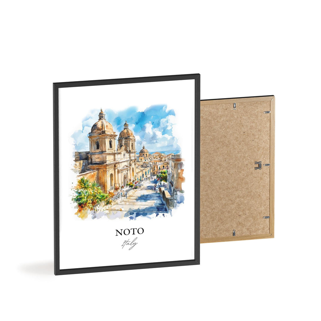 Noto Italy Wall Art, Sicily Italy Print, Italy Watercolor Art, Noto Italy Gift, Travel Print, Travel Poster, Housewarming Gift