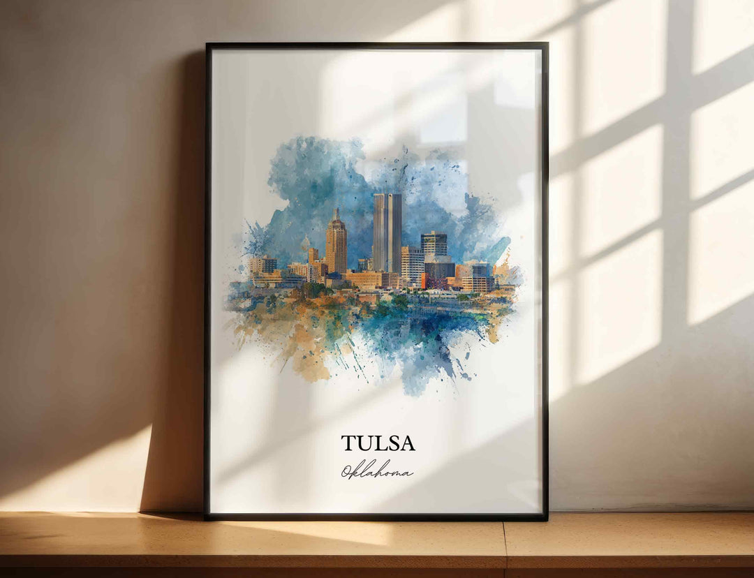 Tulsa, Oklahoma – Watercolor Art Print