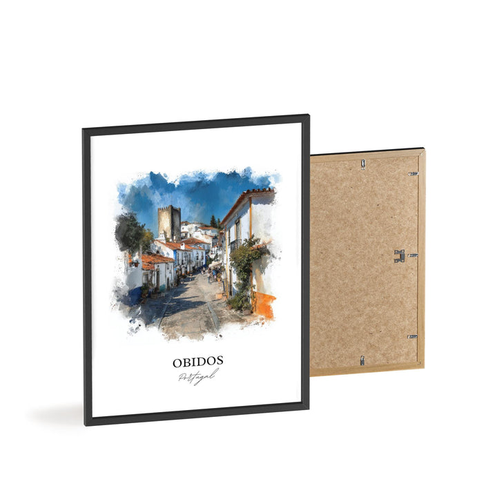 Obidos, Portugal – Watercolor Art Print
